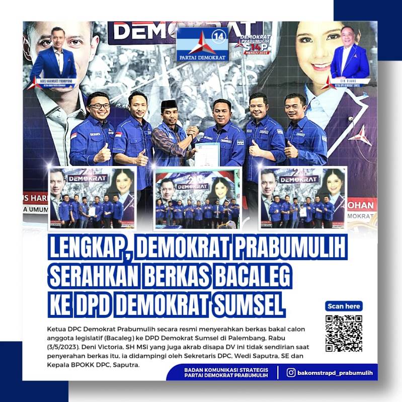 Bacaleg Demokrat 100 Persen Fix, Siap Rebut Kursi Pimpinan DPRD Prabumulih