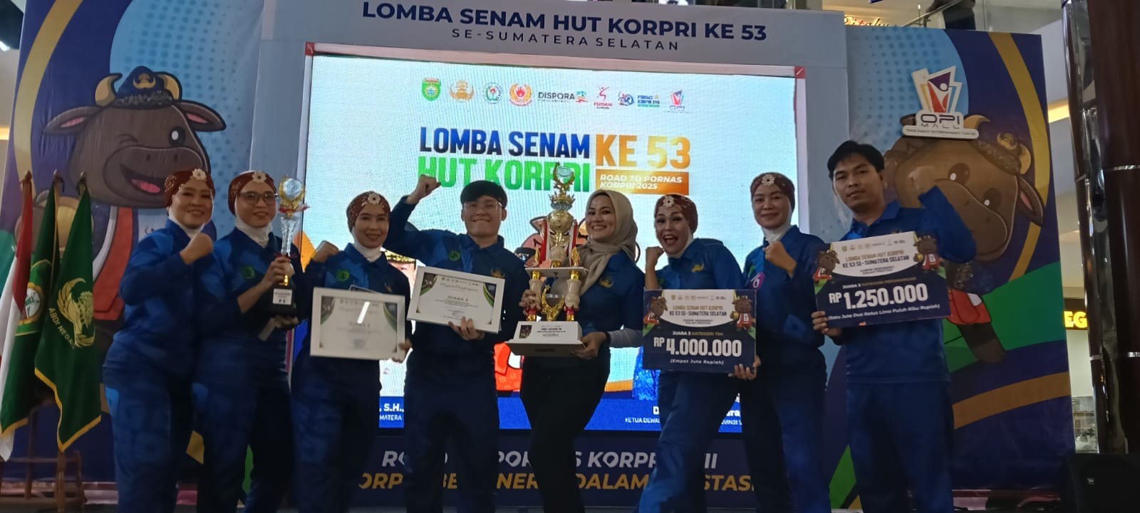 Keren! Tim Korpri Muba Raih Double Winner Lomba Senam Piala Gubernur Sumsel 2024