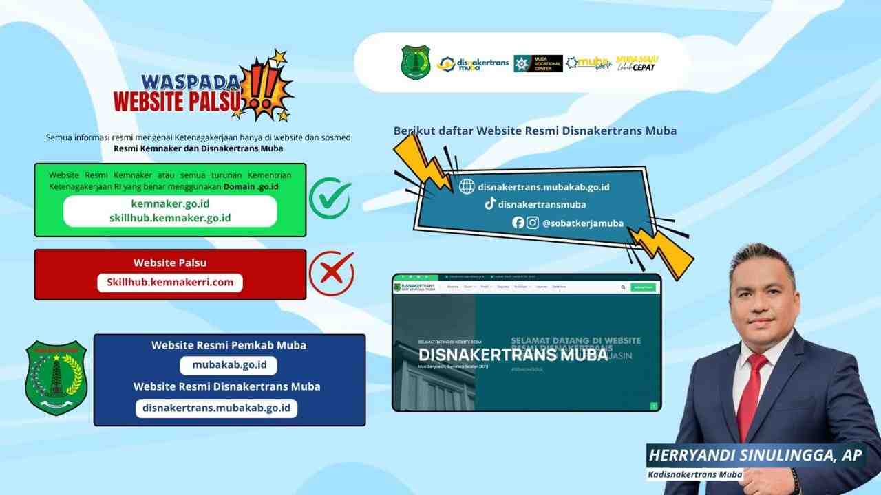 WASPADA PHISHING! Kadisnakertrans Muba Ingatkan Pencaker Kenali Ciri Website Loker Bodong