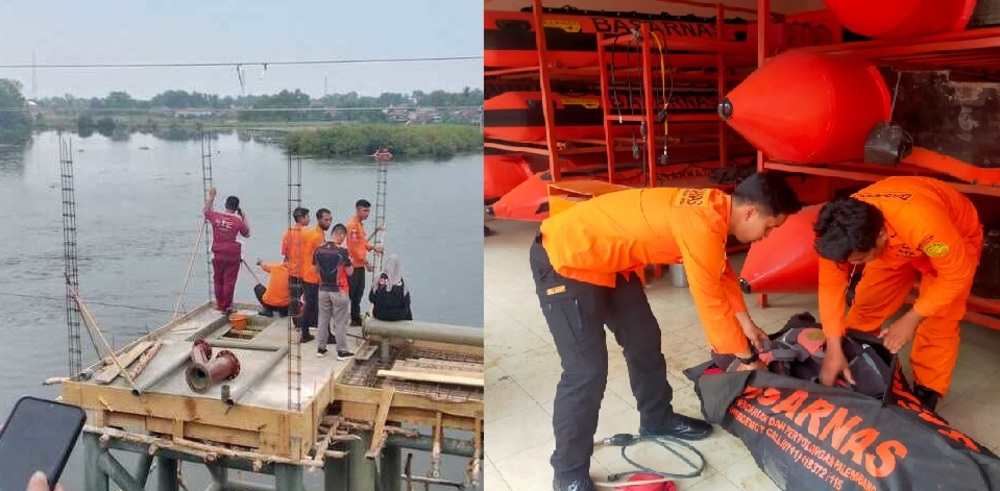 Pekerja Pemasang Pipa PDAM Tirta Ogan Jatuh ke Sungai Kelekar, Basarnas Lakukan Pencarian