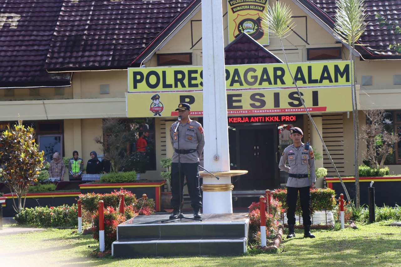 Pimpin Apel Pagi Terakhir, AKBP Arif Harsono Pamit Kepada Anggota Polres Pagaralam