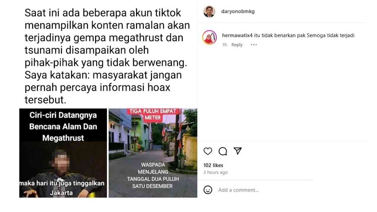 Konten Tiktok Ramal Gempa Megathrust dan Tsunami, Ahli BMKG: Jangan Percaya Hoax!