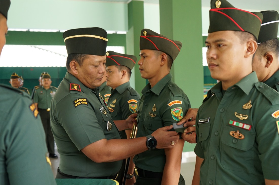 67 Personel Kodim 0402/OKI Naik Pangkat, Ini Pesan Dandim Letkol Inf Yontri Bhakti