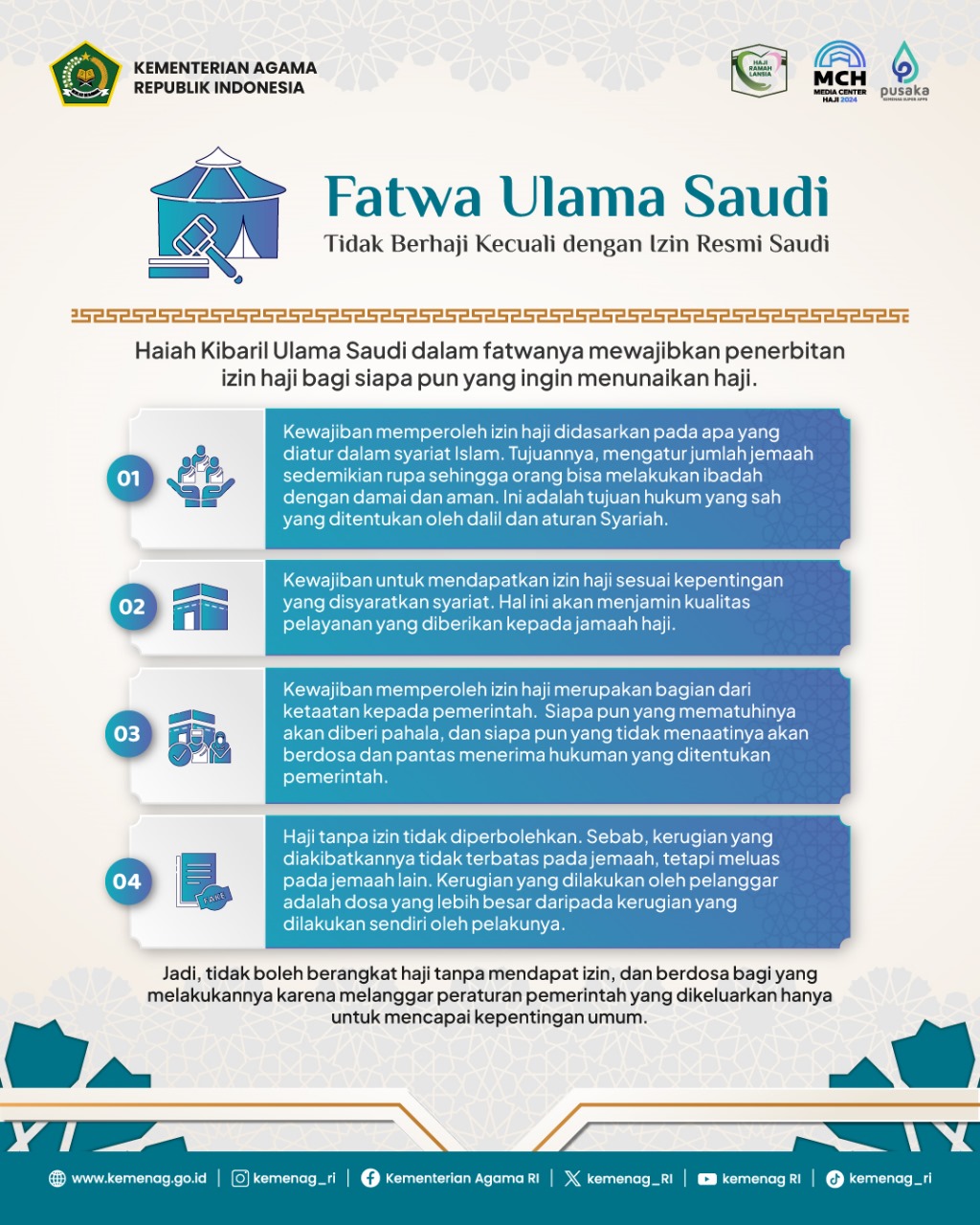 Ulama Saudi Keluarkan Fatwa tentang Izin Haji, Ini Poin Pentingnya