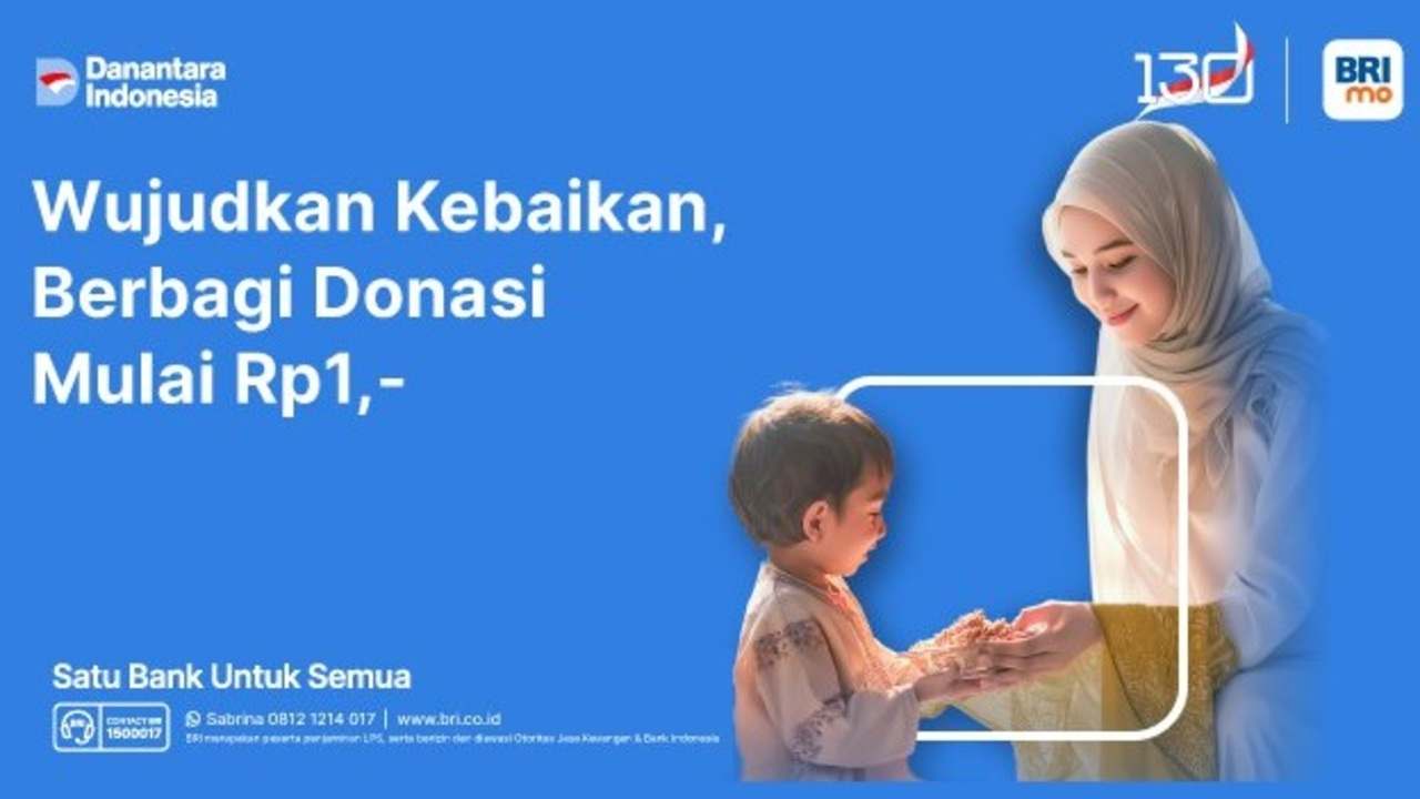 Praktis! Kini Menyalurkan Donasi dan Zakat Bisa Langsung Lewat BRImo