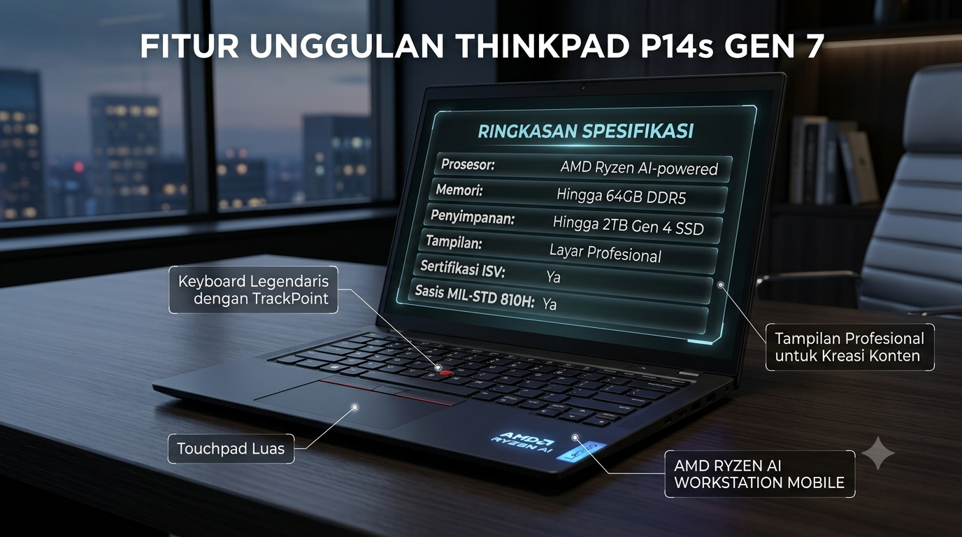 Bukan Cuma Menang Merek, Ini Alasan Kreator Video dan Analis Data Wajib Lirik ThinkPad P14s Gen 7 Terbaru