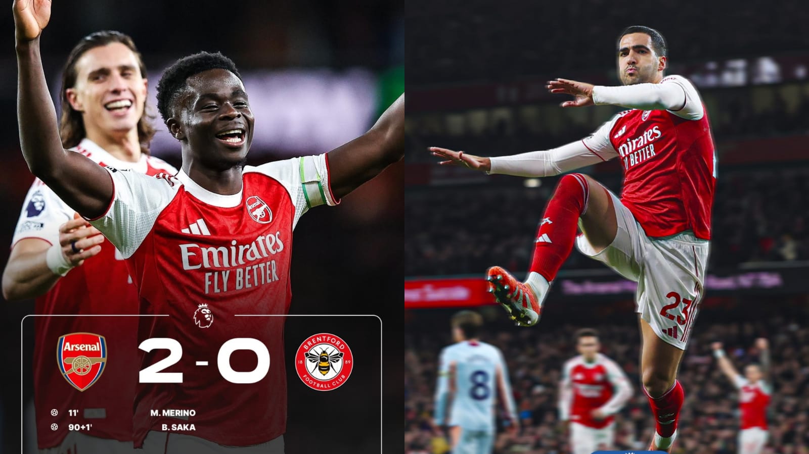 Arsenal 2-0 Brentford: Kokoh di Puncak Klasemen Liga Primer