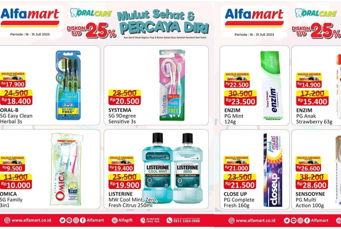 Katalog Promo Alfamart Periode 16-31 Juli 2023, Beli Sikat Gigi 3in1 Hanya Rp10.000!