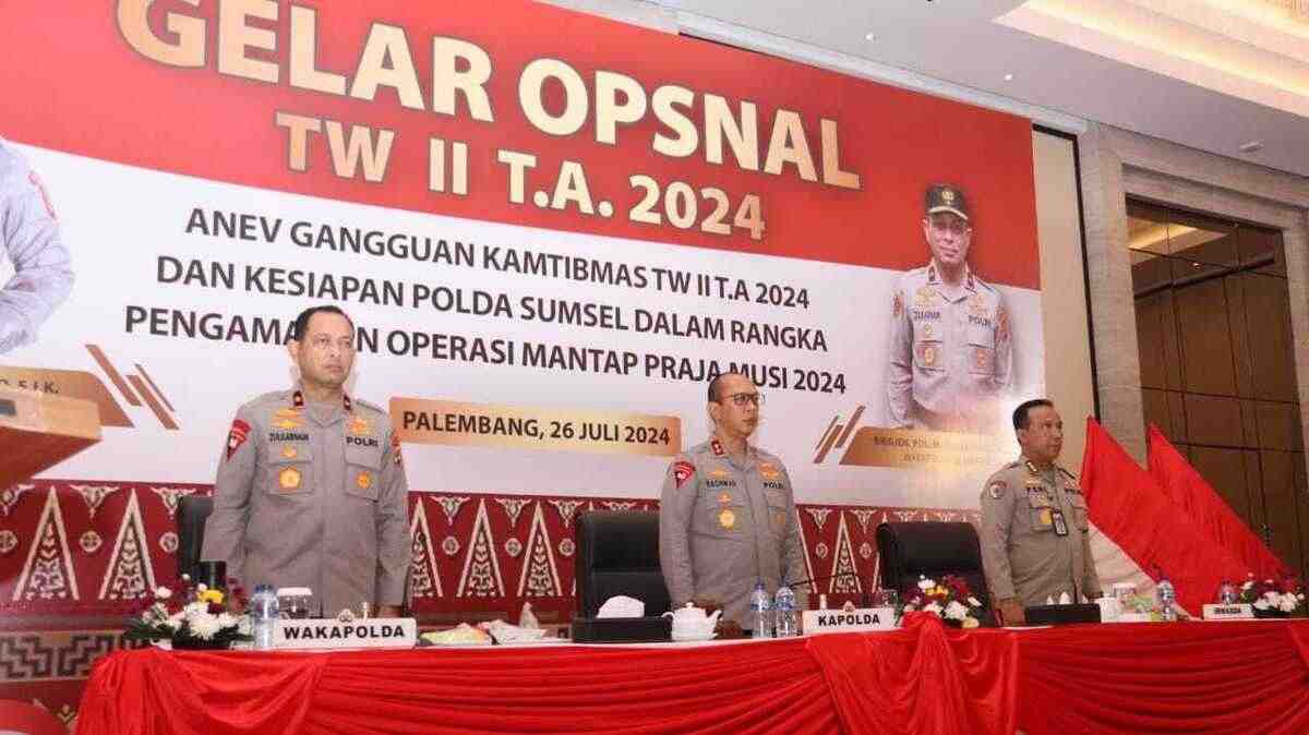 Polda Sumsel melaksanakan Gelar Opsnal TW II TA 2024, pengamanan Operasi Mantap Praja Musi 2024