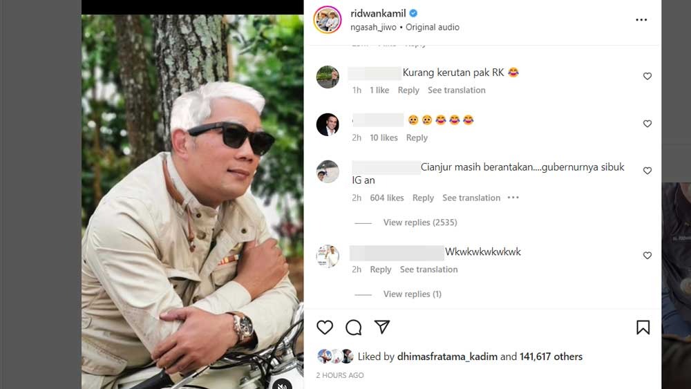 Giliran Ridwan Kamil Ganti Warna Rambut, Netizen: Cianjur Masih Berantakan Gubenurnya Sibuk IG an