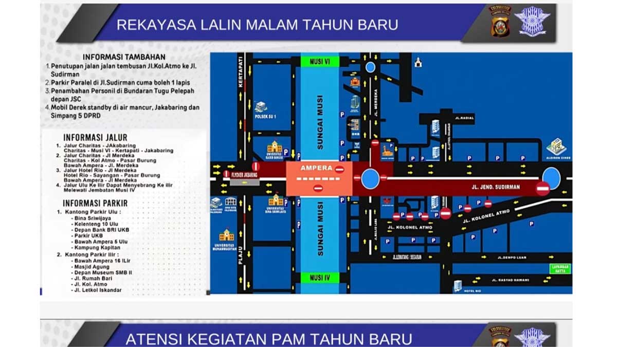 Jembatan Ampera Ditutup! Ini Skema Rekayasa Lalu Lintas Malam Tahun Baru 2025 Palembang