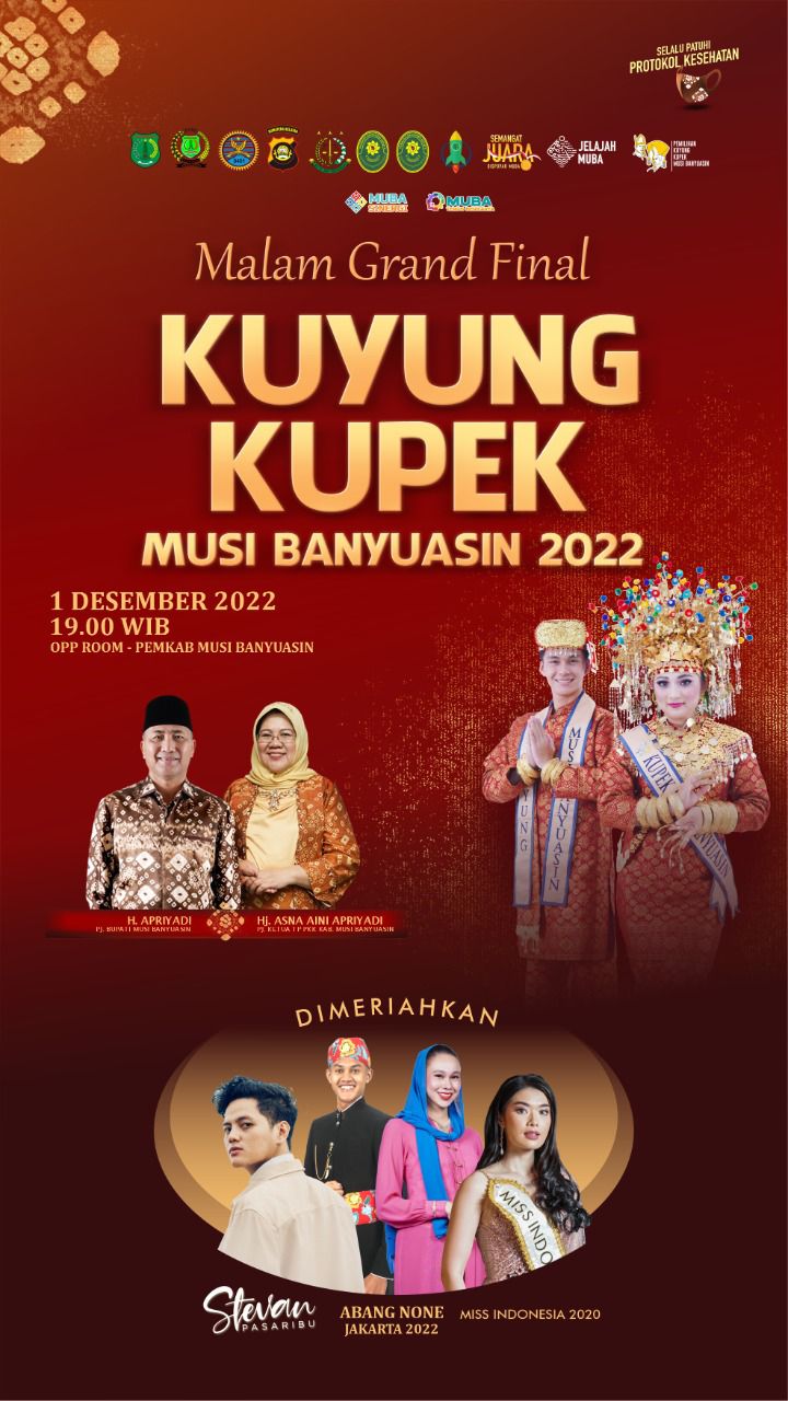 Hadirkan Abang None Jakarta 2022 dan Miss Indonesia 2020 di Grand Final Kuyung Kupek Muba 2022 