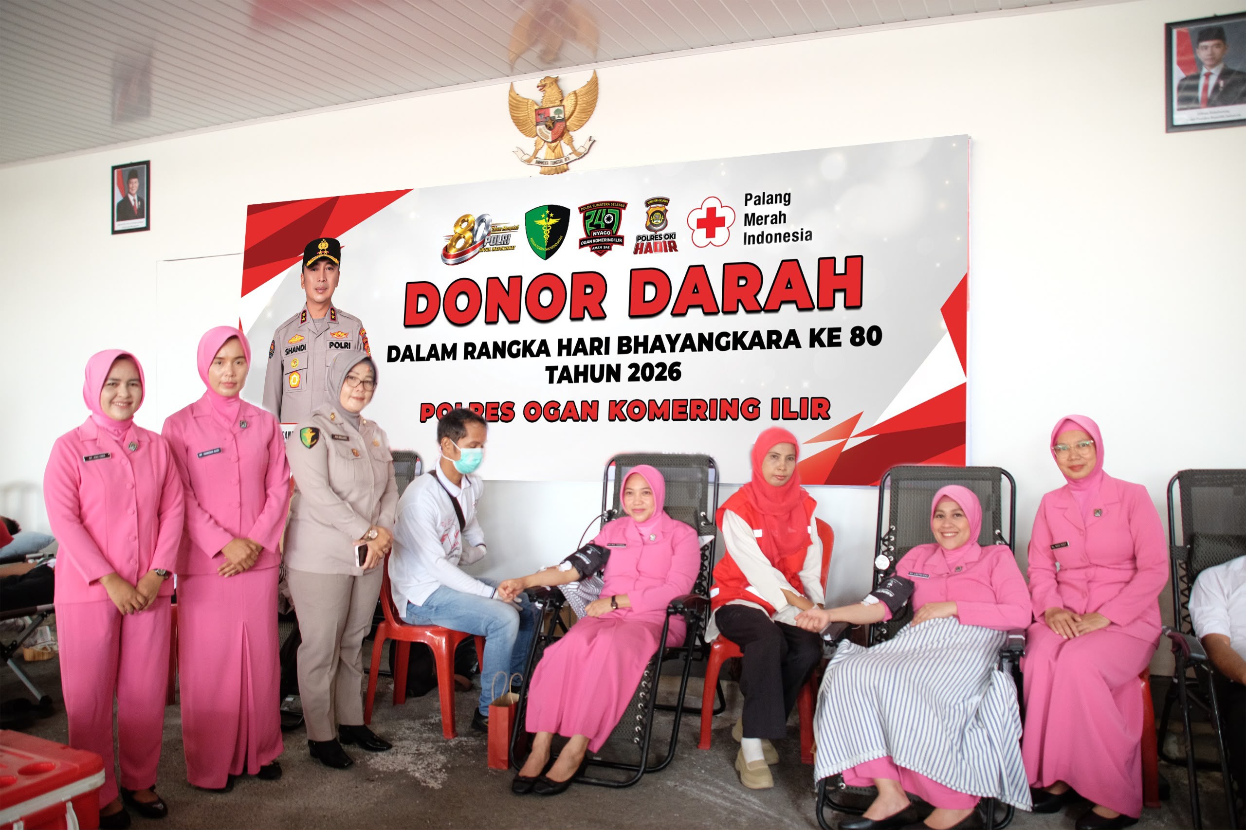 Hari Bhayangkara ke-80, Polres OKI Gelar Bhakti Sosial Donor Darah