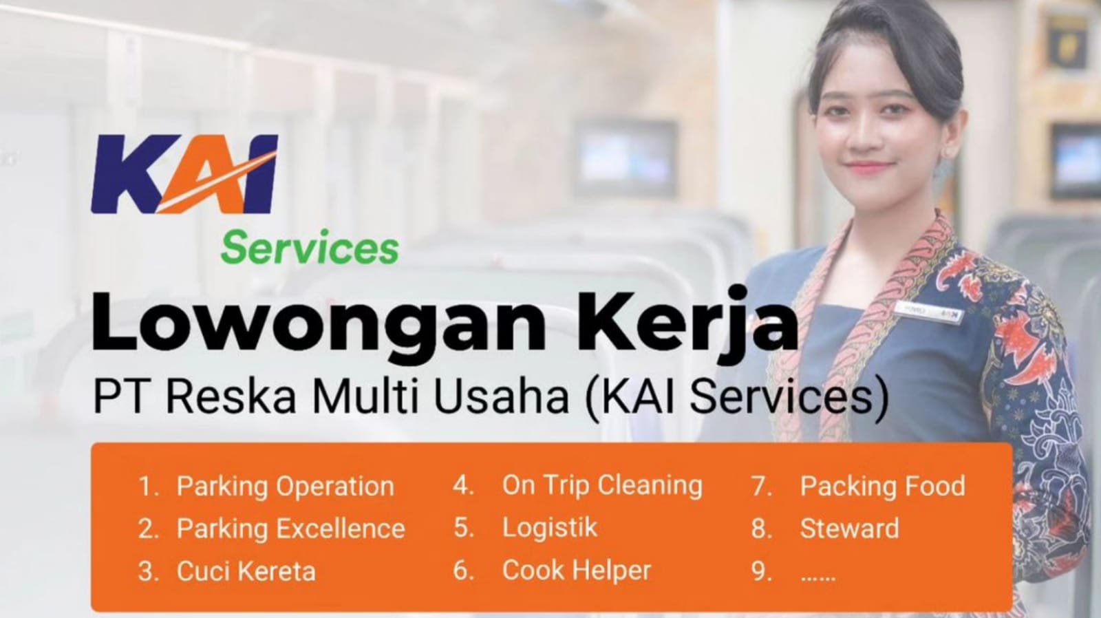 Lowongan Kerja Besar-besaran KAI Services: Open Recruitment Daily Worker untuk Lulusan SMA/SMK