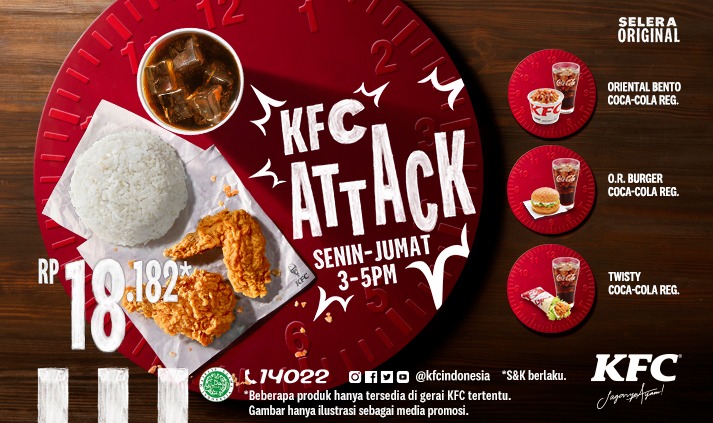 Dapatkan Promo KFC ATTACK dari Senin Sampai Jumat Ada 4 Pilihan Menu Spesial 