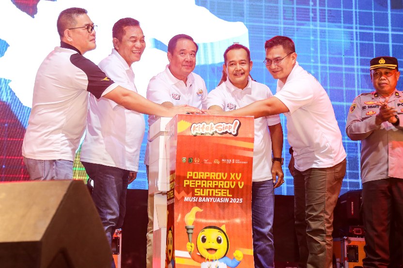 Ribuan Warga Muba Saksikan Peluncuran Maskot Porprov XV dan Peparprov V Sumsel 2025