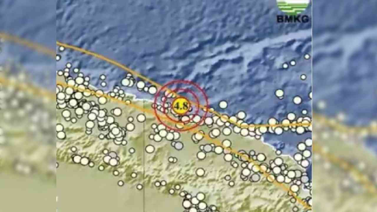 Update BMKG, Gempa 4.8 Magnitudo Guncang Keerom Papua, Cek Episentrum dan Kedalamannya