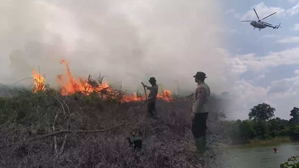 Kabupaten OKI dan OKU Timur Terjadi Karhutla, BPBD Sumsel Kerahkan 6 Helikopter 