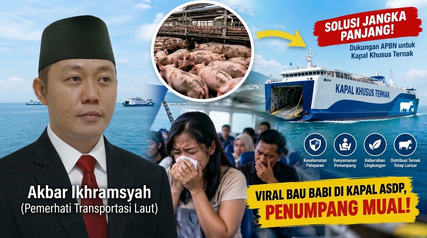 Viral Bau Babi di Kapal ASDP Bikin Penumpang Mual! Akbar Ikhramsyah Desak Kapal Khusus Ternak Masuk APBN