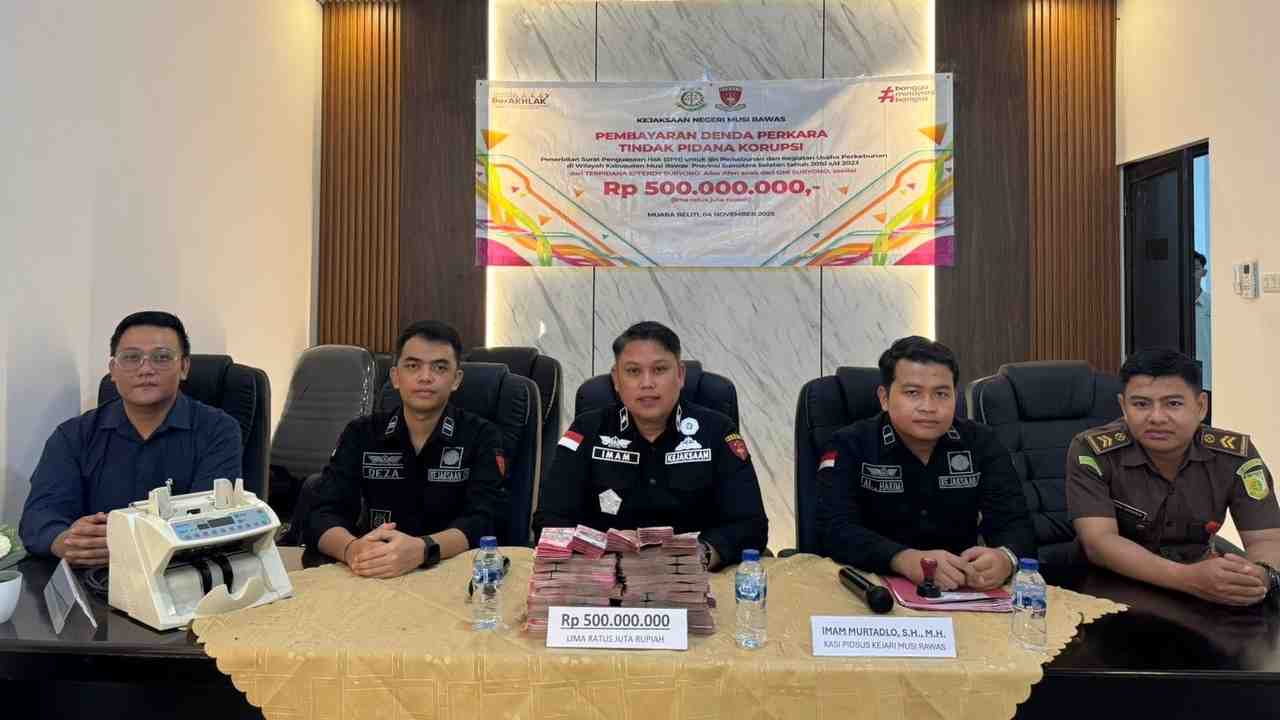 Terpidana Korupsi SPH Perkebunan di Musi Rawas Bayar Denda Rp500 Juta