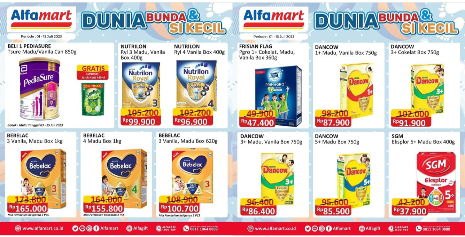 TERAKHIR! Katalog Promo Alfamart 15 Juli 2023, Belanja Susu Pediasure Gratis Sunlight!