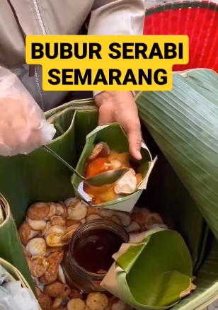 Jajanan Viral! Belinya Pake Nomor Antrian Bubur Serabi di Semarang