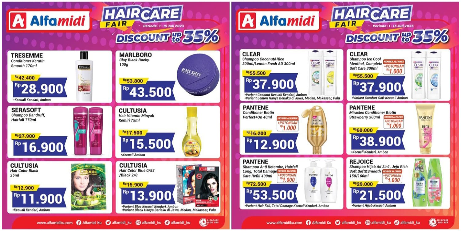 HAIR CARE! Katalog Promo Alfamidi Periode 10-16 Juli 2023, Dapatkan Diskon 35 Persen!