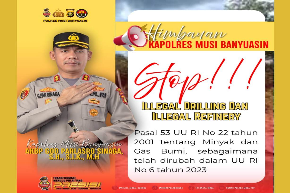 Hujan Deras, Unit Reskrim Polsek Keluang Langsung ke TKP Usai Terima Laporan Ada Sumur Minyak Terbakar