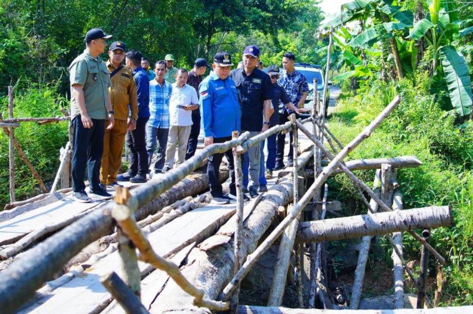 Pj Bupati Muba Tinjau Kondisi Jembatan Rusak di Desa Danau Cala Kecamatan Lais