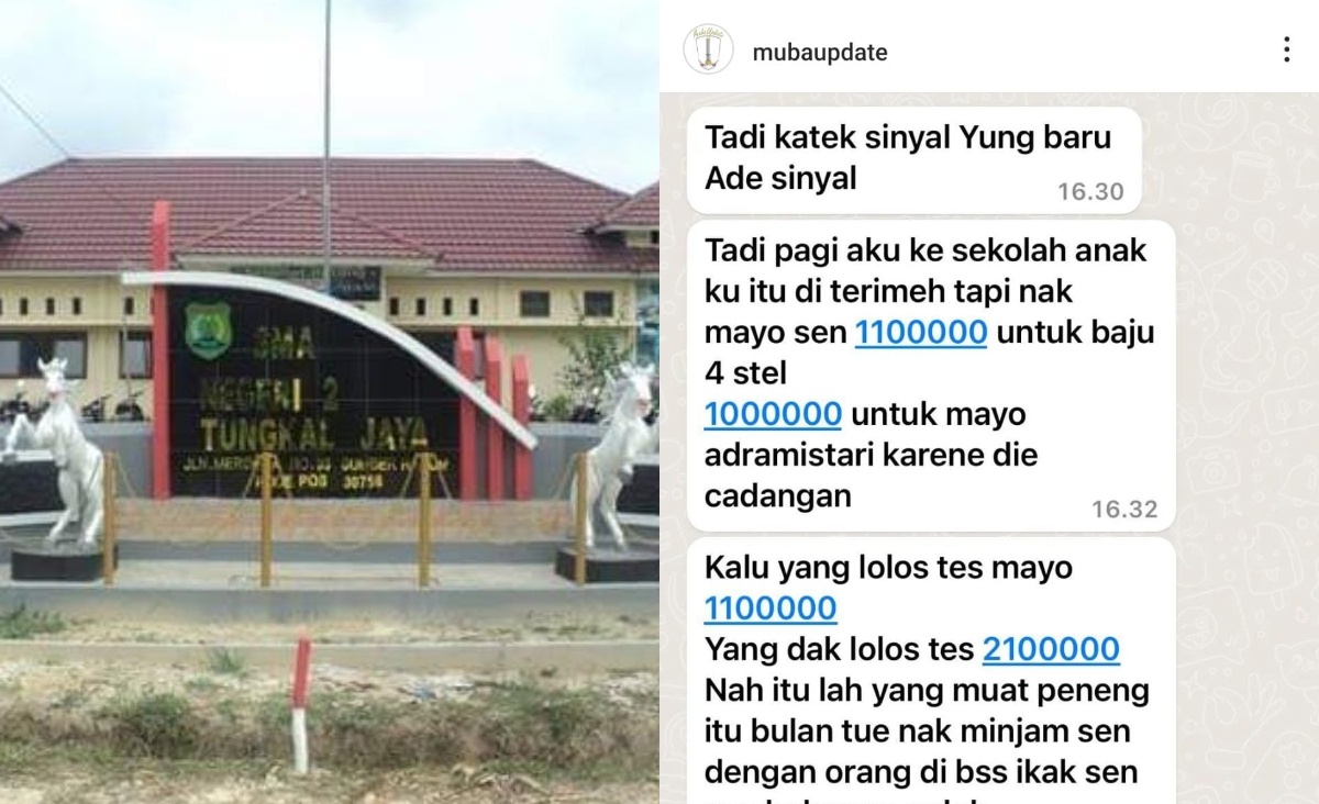 Diduga Ada Pungli PPDB di SMA Negeri 2 Tungkal Jaya, Netizen: Mau Sekolah Negeri, Harus Bayar Jutaan Rupiah