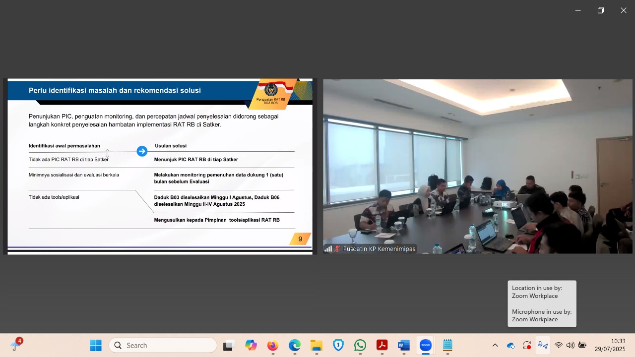 Lapas Sekayu Ikuti Penguatan Rencana Aksi Tahunan Reformasi Birokrasi secara Virtual
