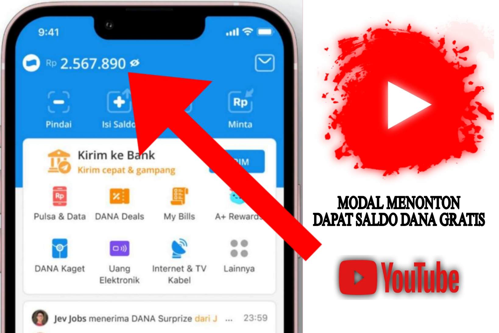 Modal Nonton 1 Menit Video Dibayar Rp80.000, Klaim Segera Saldo DANA Gratis