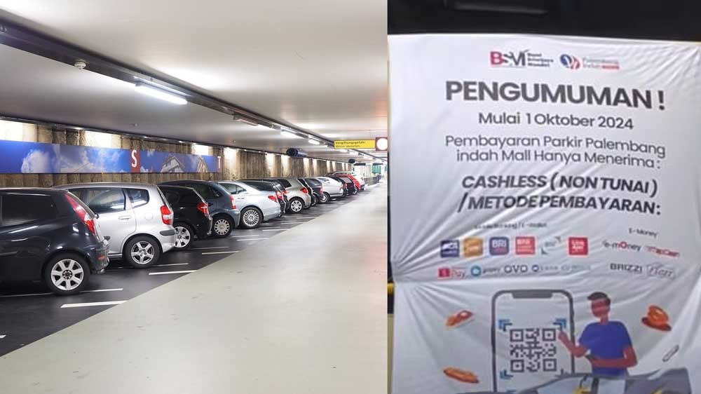 Terhitung 1 Oktober Palembang Indah Mall Terapkan Cashless untuk Pembayaran Parkir