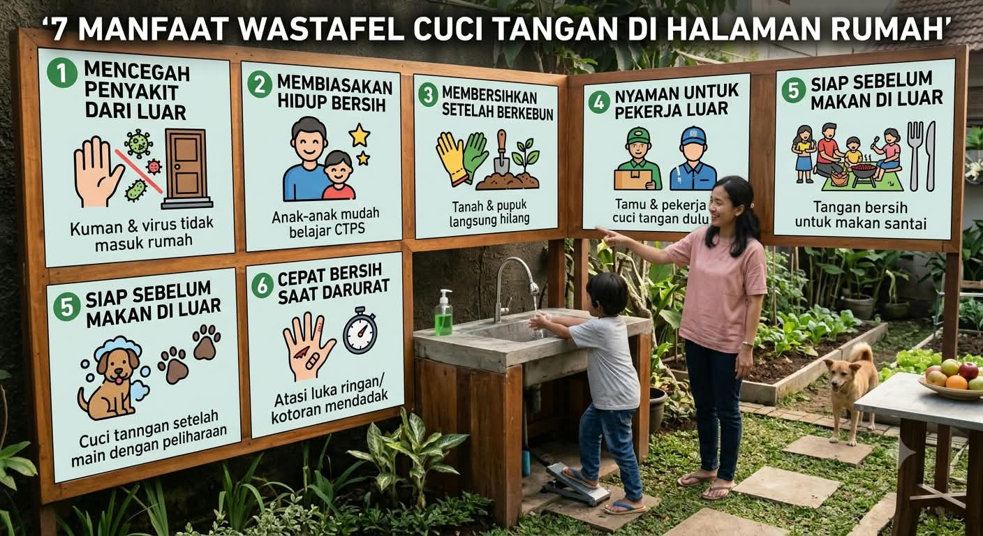 7 Manfaat Wastafel Cuci Tangan di Halaman Rumah, Solusi Praktis dan Sehat