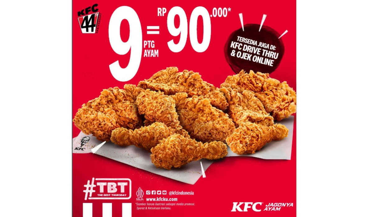 BURUAN! Ada Promo TBT, Yuk Datangi Gerai KFC Terdekat, Dapatkan Kerenyahan 9 Ayam Goreng 
