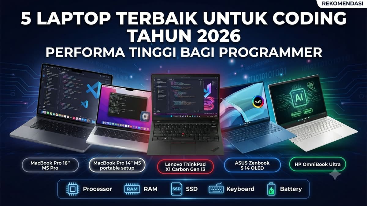 Bebas Lag dan Anti Lemot! Ini 5 Rekomendasi Laptop Terbaik untuk Programmer 2026