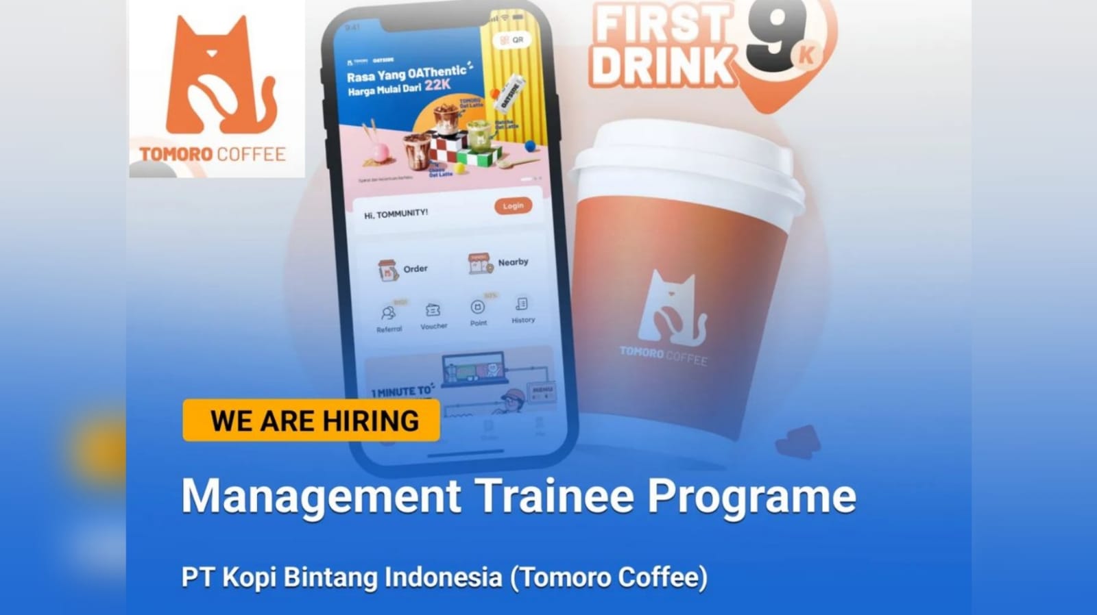 Lowongan Kerja Terbaru PT Kopi Bintang Indonesia (Tomoro Coffee) Ini Persyaratan dan Kualifikasinya