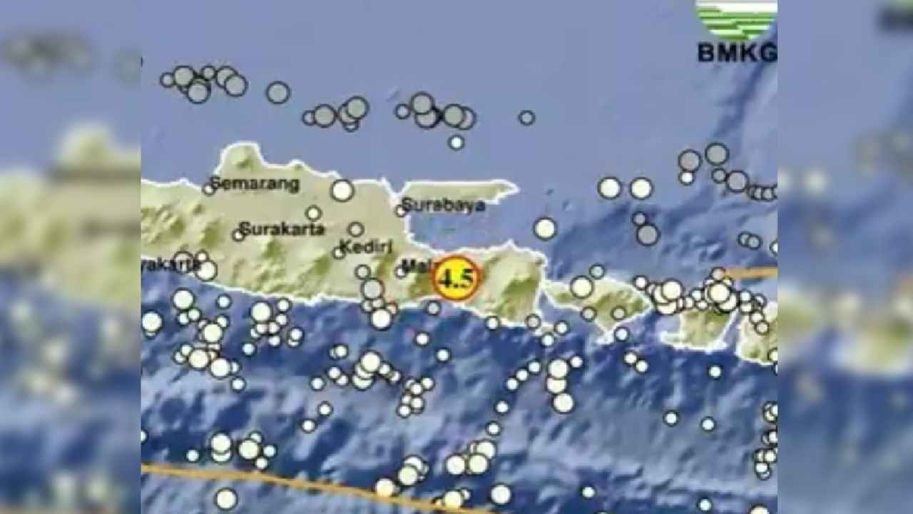 Update BMKG, Gempa 4.5 Magnitudo Guncang Lumajang Jatim, Kedalamannya 161 Km