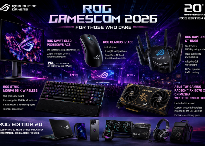 GEMPAR! ROG Gamescom 2026 Meluncur, Monitor OLED Tercepat dan WiFi 8 Bikin Dunia Gaming Meledak!