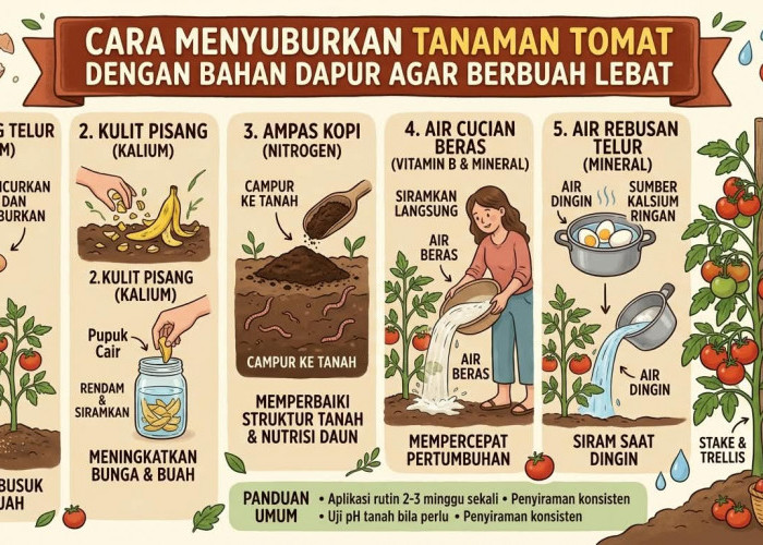 Tanpa Pupuk Kimia Mahal: 7 Bahan Sisa Dapur Paling Ampuh Bikin Tanaman Tomat Subur dan Berbuah Lebat