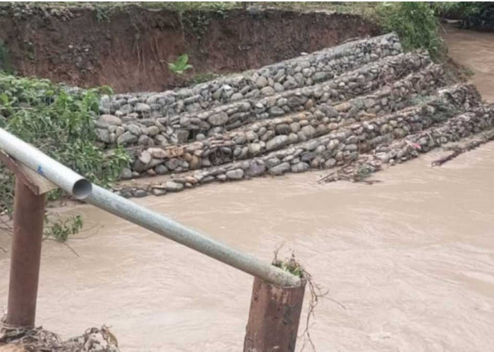 Baru Selesai Dibangun, Bronjong di Desa Muara Maung Ambrol Diterjang Banjir