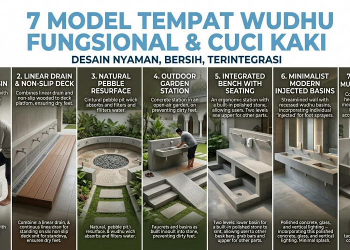 Praktis dan Hemat Ruang: 7 Pilihan Desain Tempat Wudhu Minimalis Indoor Maupun Outdoor yang Mudah Diterapkan