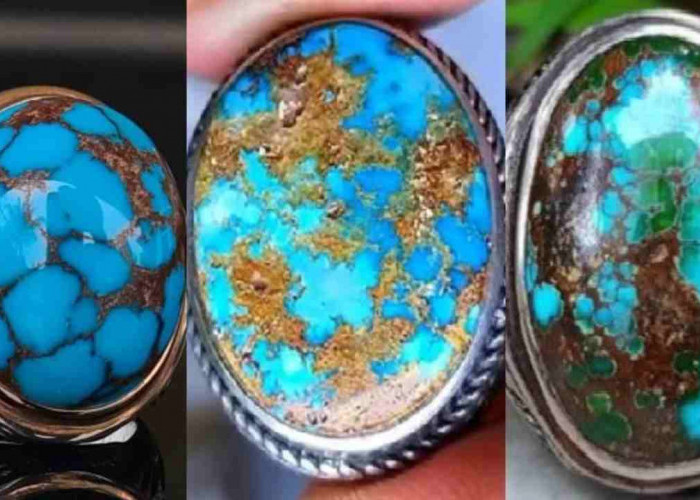 PANCARKAN AURA BIRU! Batu Akik Pirus Konon Mampu Beri Kesehatan Mental dan Batin