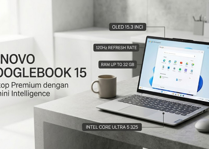 Bukan Sekadar Chromebook Biasa! Lenovo Googlebook 15 Usung Layar OLED 120Hz dan Chipset Intel Core Ultra
