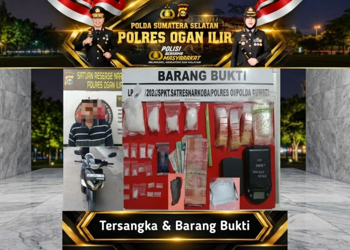 Residivis Narkoboy Kembali Ditangkap! Polisi Sita 106,99 Gram Sabu di Ogan Ilir