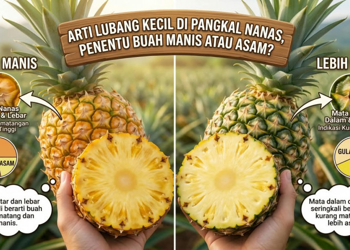 Rahasia Pedagang Terbongkar: Intip Bentuk Lubang di Pangkal Nanas yang Jadi Penentu Rasa Manis atau Asam Sepat