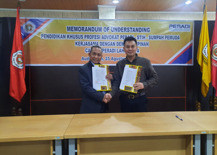  DPC Peradi Lahat Raya Jalin MoU dengan STIHPADA Palembang