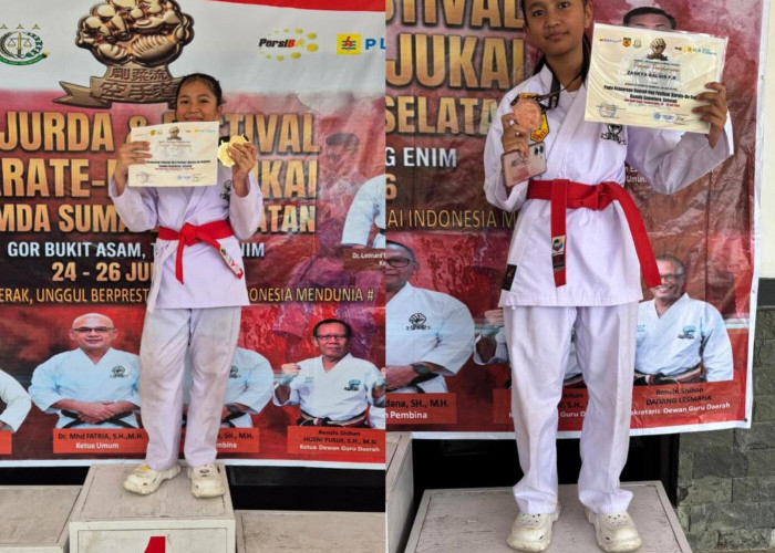 Membanggakan! Zahra dan Zaskia Bersinar di Kejurda dan Festival Karate-Do Gojukai Sumsel 2026