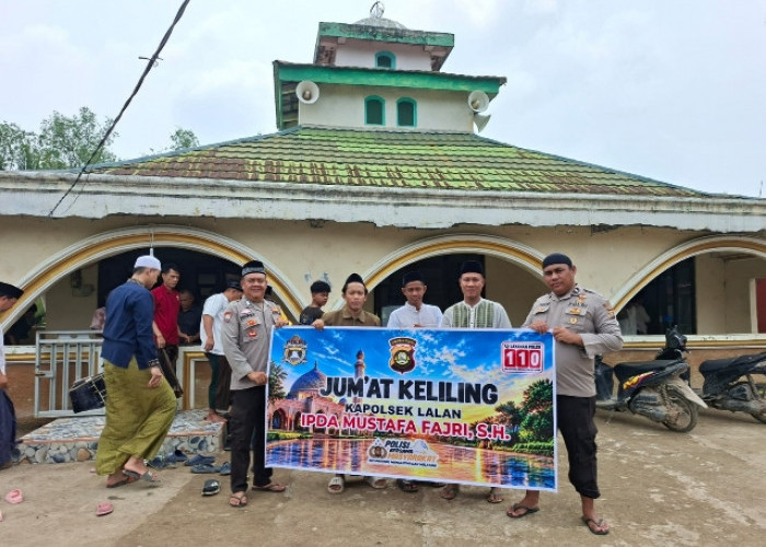 Jumat Keliling, Polsek Lalan Sambangi Jemaah Masjid Al Khusnah Karang Tirta