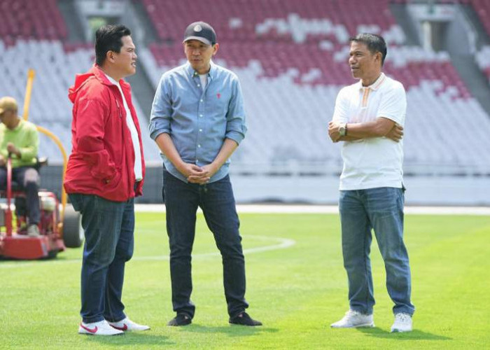 Pastikan Kondisi Terakhir Rumput Stadion GBK, Erick Thohir: Kita Siap Jamu Australia